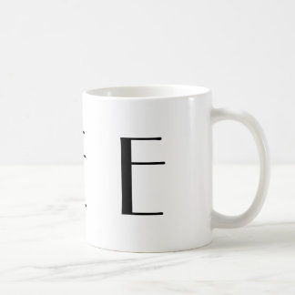 Monogram E Black and White Modern Coffee Mug