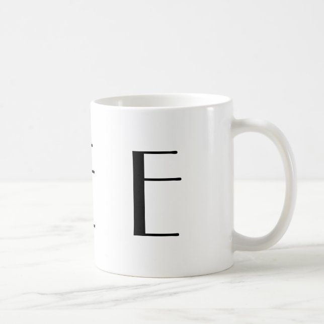 Monogram E Black and White Modern Coffee Mug (Right)