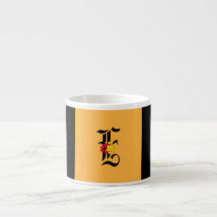 Monogram E Floral Black Espresso Cup