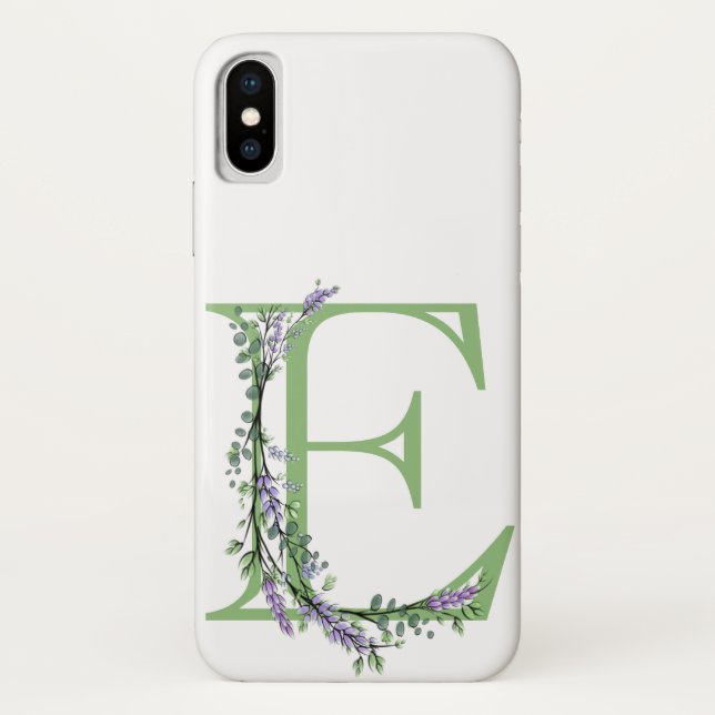 Monogram E Lavender Eucalyptus Case-Mate iPhone Case (Back)