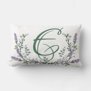 Monogram E Lavender Eucalyptus Lumbar Cushion