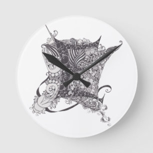 Monogram E Round Clock