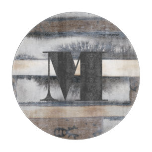 Monogram Earth & Smoke I Cutting Board