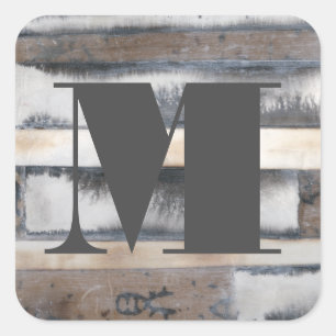 Monogram   Earth & Smoke I Square Sticker