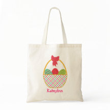 Monogram Easter Egg Basket Tote Bag