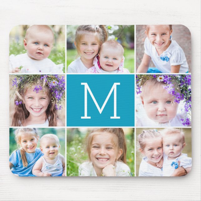 Monogram EDITABLE COLOR Photo Mouse Pad (Front)