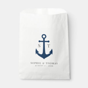 Monogram Editable Colour Anchor Nautical Wedding Favour Bags