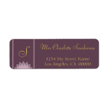 Monogram Eggplant and Blush Pink Return Address