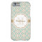 Monogram Eggshell Blue and Gold Quatrefoil