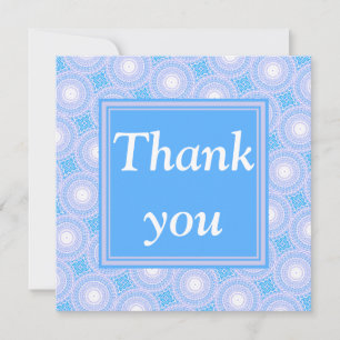 Monogram Electric blue circles pattern Thank You Card