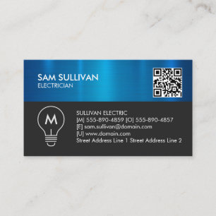 Monogram Electrician Electrical Contractor Business Card