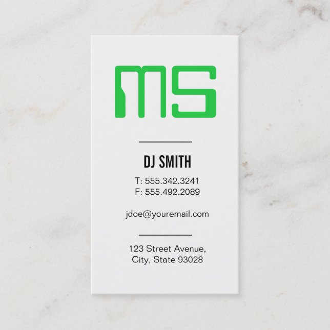 Monogram| Electronic Business Card (Front)