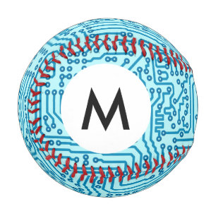 Monogram Electronic Digital Circuit Board Baseball