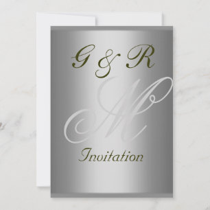 Monogram Elegant and Simple Wedding Invitation