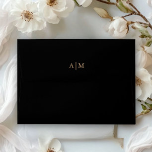 Monogram Elegant Black Envelope