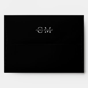 Monogram Elegant Black Envelope