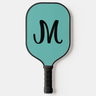 MONOGRAM ELEGANT BLUE SCRIPT PICKLEBALL PADDLE