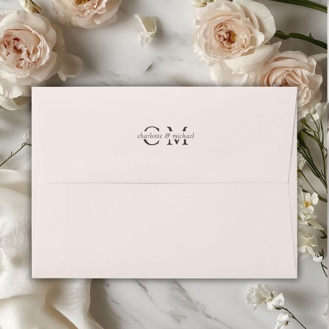 Monogram Elegant Blush Envelope (Monogram Elegant Blush Envelope)
