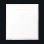Monogram Elegant Blush Pink Gold Classy Small Notepad<br><div class="desc">Elegant minimalist design with modern fonts on blush pink. Super trendy, classy, refined. Gold is not real gold but color.</div>