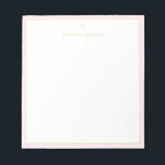 Monogram Elegant Blush Pink Gold Classy Small Notepad<br><div class="desc">Elegant minimalist design with modern fonts on blush pink. Super trendy, classy, refined. Gold is not real gold but color.</div>