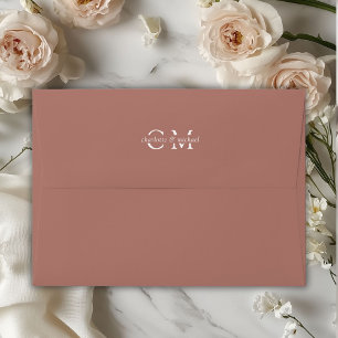 Monogram Elegant Brown  Envelope
