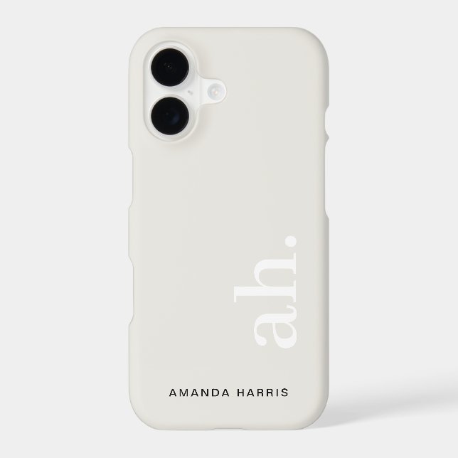 Monogram Elegant Feminine Minimalist iPhone Case (Back)