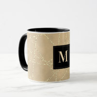 Monogram Elegant Gold Faux Glitter