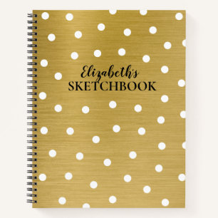 Monogram Elegant Gold Sketchbook Notebook
