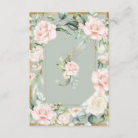 Monogram Elegant Green Floral Roses Letter J