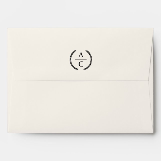 Monogram Elegant Ivory Envelope (Back (Top Flap))