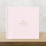 Monogram Elegant Minimal Blush Pink and Gold Notebook<br><div class="desc">A simple stylish custom monogram design in a gold modern minimalist typography on an elegant pastel blush pink background. The monogram initials and name can easily be personalised along with the feature line to make a design as unique as you are! The perfect bespoke gift or accessory for any occasion....</div>