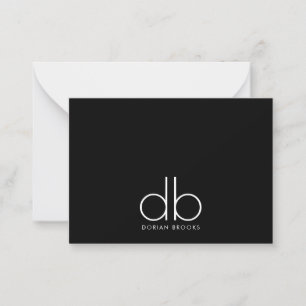 Monogram Elegant Minimal Classic Modern Black Card