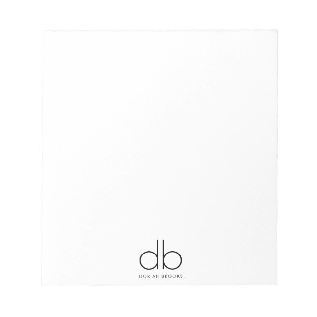 Monogram Elegant Minimal Classic Modern  Notepad (Front)