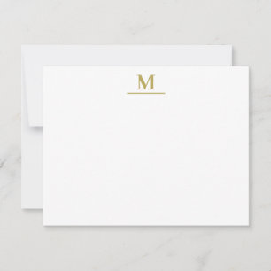 Monogram Elegant Minimal Modern Flat Note Card