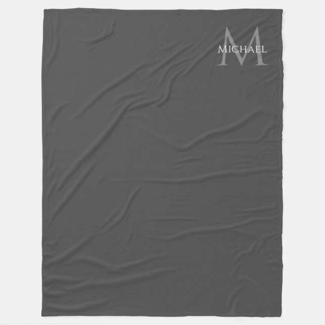 Monogram Elegant Modern Custom Template Fleece Blanket (Front)