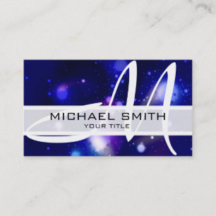 Monogram Elegant Modern Galaxy Business Card