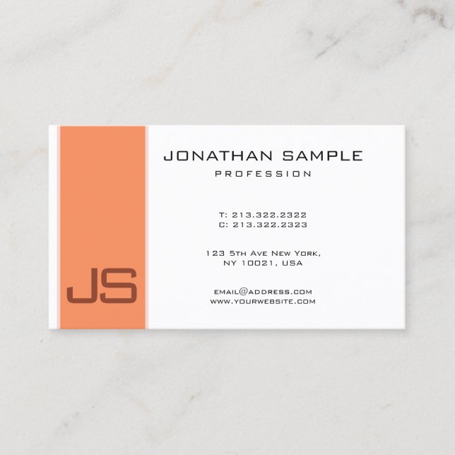 Monogram Elegant Modern Simple Template Business Card (Front)