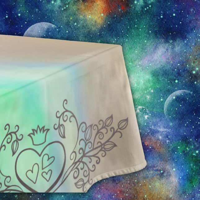 Monogram Elegant Mother-of-Pearl Green LRG Wedding Tablecloth (Creator Uploaded)