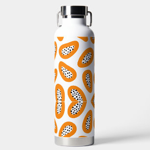 Monogram Elegant Papaya Pattern Water Bottle