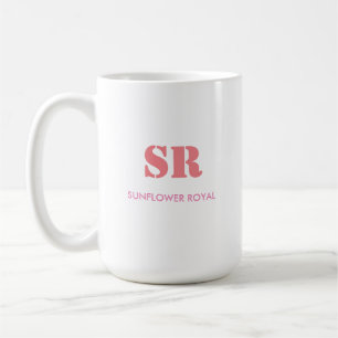 Monogram Elegant Pink Minimal Coffee Mug