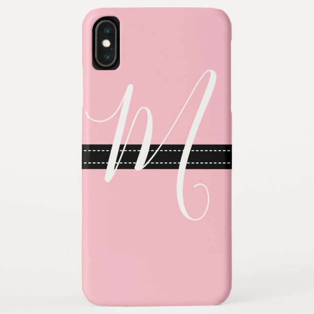 Monogram Elegant Pink Solid Colour Case-Mate iPhone Case (Back)