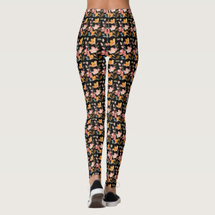 Monogram Elegant Pink Watercolor Leggings