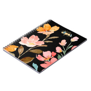 Monogram Elegant Pink Watercolor Notebook