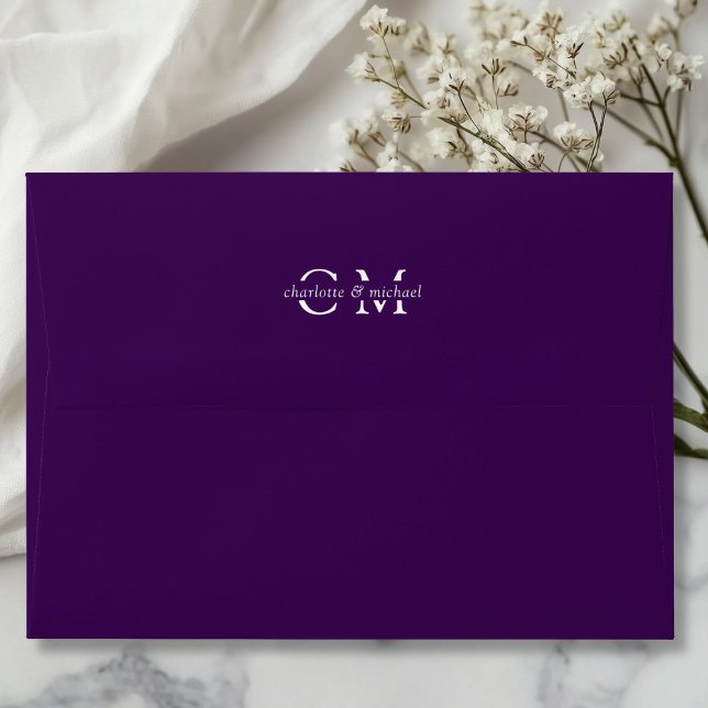 Monogram Elegant Purple Envelope (Monogram Elegant Purple Envelope)