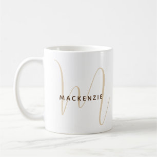 Monogram Elegant Script Name Simple Modern Coffee Mug