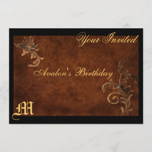 Monogram Elegant  Scroll All Occasion Invitation