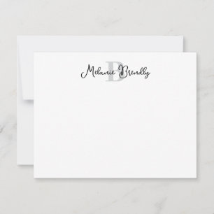 Monogram  Elegant Stylish Script Flat Note Card