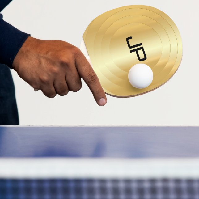 Monogram Elegant Template Glamour Gold Ping Pong Paddle (Insitu)