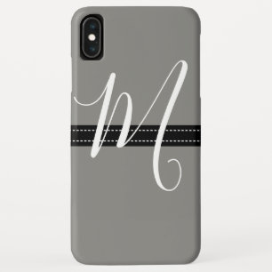Monogram Elegant Titanium Solid Colour iPhone XS Max Case