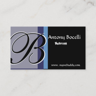Monogram Elegant Trendy Black and Grey Business Card